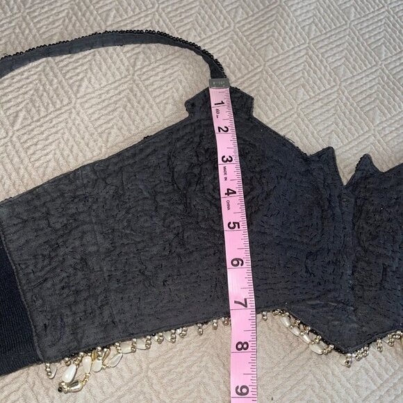 Vintage Sequin Bra Top Size Medium Multicolor Beaded Pearl Fringe Embellished - Picture 16 of 16